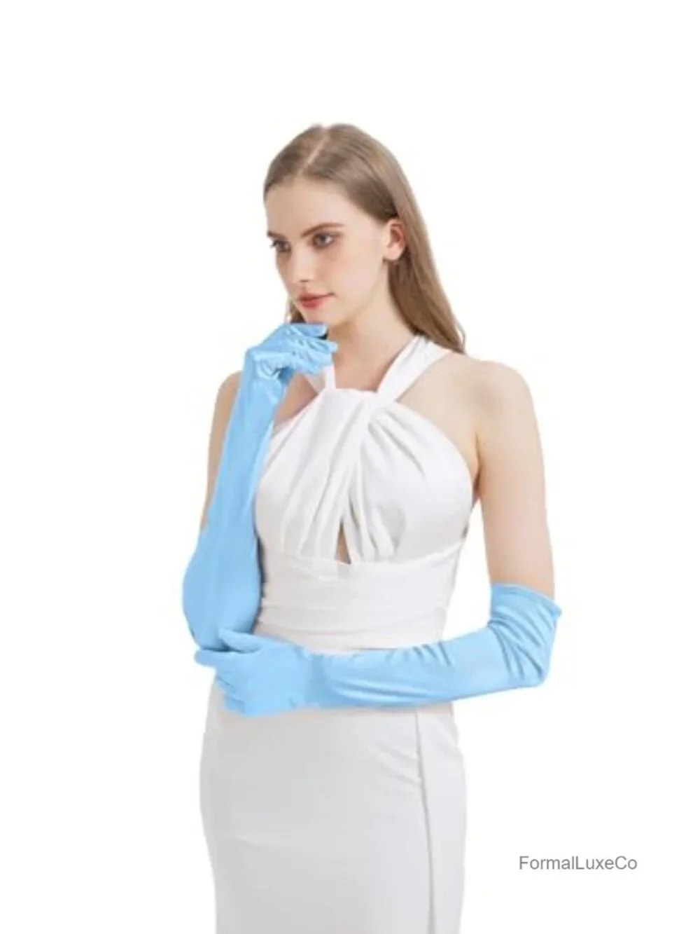 Satin Opera Gloves Elbow Length Costume Accessory